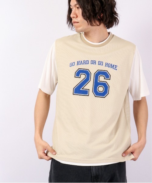 FUNALIVE(ファンアライブ)の「Sunsweet フェイクレイヤードデザイン半袖Tシャツ(Tシャツ/カットソー・メンズ・ブラック/ベージュ・M/L)」の22枚目の写真
