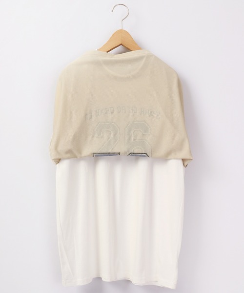 FUNALIVE(ファンアライブ)の「Sunsweet フェイクレイヤードデザイン半袖Tシャツ(Tシャツ/カットソー・メンズ・ブラック/ベージュ・M/L)」の10枚目の写真