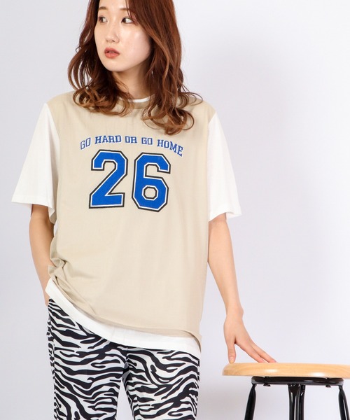 FUNALIVE(ファンアライブ)の「Sunsweet フェイクレイヤードデザイン半袖Tシャツ(Tシャツ/カットソー・メンズ・ブラック/ベージュ・M/L)」の14枚目の写真
