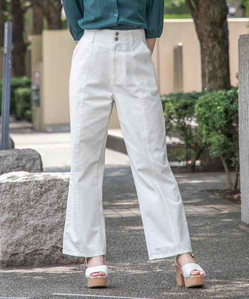 Honeys(ハニーズ)の「ストレートパンツ(デニムパンツ・レディース・アイボリー/ブラック/インディゴブルー/ライトインディゴブルー・SS/S/M/L)」の1枚目の写真