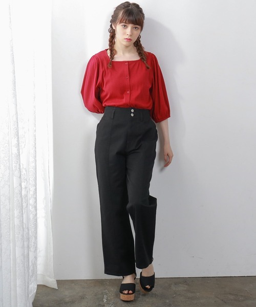 Honeys(ハニーズ)の「ストレートパンツ(デニムパンツ・レディース・アイボリー/ブラック/インディゴブルー/ライトインディゴブルー・SS/S/M/L)」の12枚目の写真