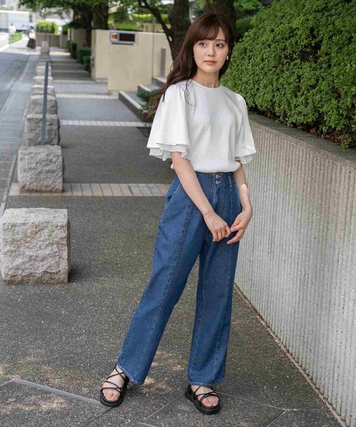 Honeys(ハニーズ)の「ストレートパンツ(デニムパンツ・レディース・アイボリー/ブラック/インディゴブルー/ライトインディゴブルー・SS/S/M/L)」の17枚目の写真