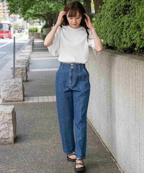 Honeys(ハニーズ)の「ストレートパンツ(デニムパンツ・レディース・アイボリー/ブラック/インディゴブルー/ライトインディゴブルー・SS/S/M/L)」の19枚目の写真