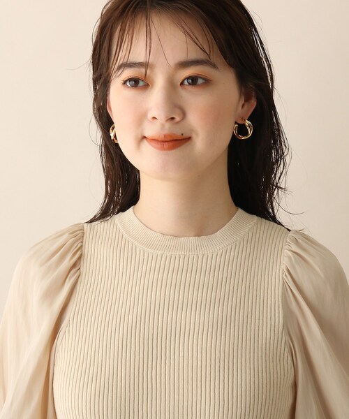 OPAQUE.CLIP（オペークドットクリップ）の「◆異素材ティアードロングワンピース（ワンピース・レディース・オフホワイト/ブラック/サンドベージュ・38/36）」の7枚目の写真