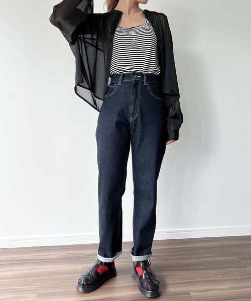 スタンドカラーシアーショートシャツ