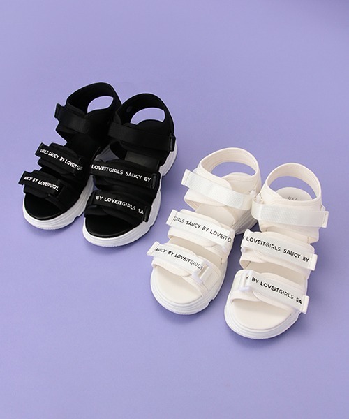 by LOVEiT（バイラビット）の「厚底ロゴテープサンダル（サンダル・キッズ・オフホワイト/ブラック・23cm/22cm/24cm/21cm）」の12枚目の写真