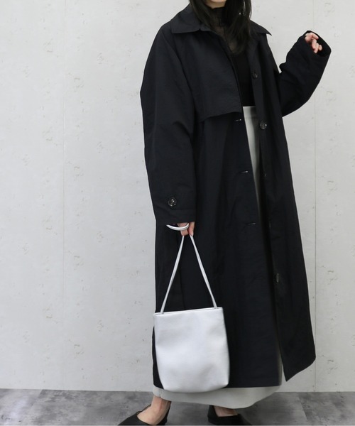 Per sist ence(パーシエンス)の「Per sist ence/パーシエンス ワッシャータフタステンカラーコート(ステンカラーコート・レディース・ベージュ/アイボリー/ブラック/カーキ/グレー・FREE)」の2枚目の写真