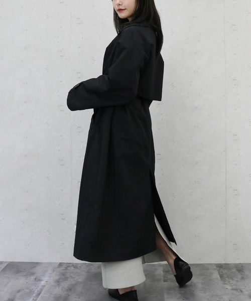 Per sist ence(パーシエンス)の「Per sist ence/パーシエンス ワッシャータフタステンカラーコート(ステンカラーコート・レディース・ベージュ/アイボリー/ブラック/カーキ/グレー・FREE)」の10枚目の写真
