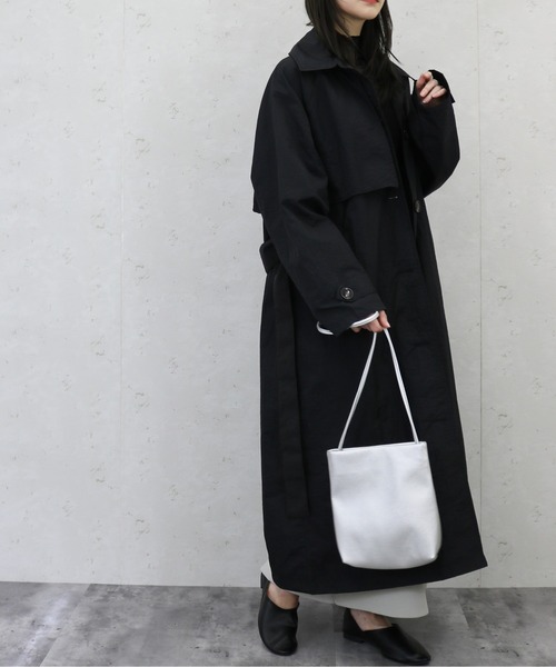 Per sist ence(パーシエンス)の「Per sist ence/パーシエンス ワッシャータフタステンカラーコート(ステンカラーコート・レディース・ベージュ/アイボリー/ブラック/カーキ/グレー・FREE)」の15枚目の写真