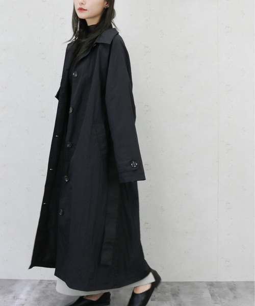 Per sist ence(パーシエンス)の「Per sist ence/パーシエンス ワッシャータフタステンカラーコート(ステンカラーコート・レディース・ベージュ/アイボリー/ブラック/カーキ/グレー・FREE)」の16枚目の写真