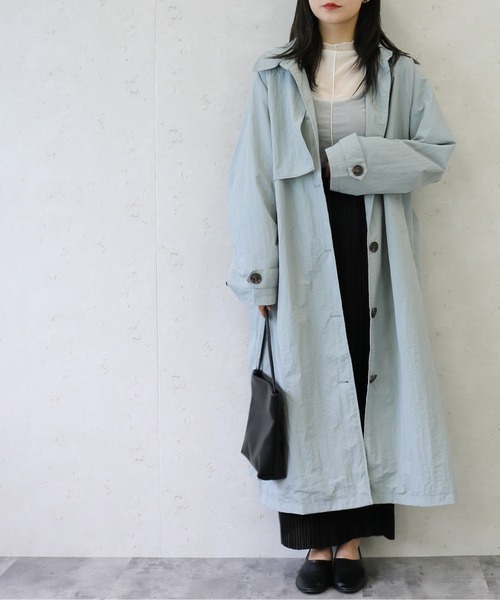 Per sist ence(パーシエンス)の「Per sist ence/パーシエンス ワッシャータフタステンカラーコート(ステンカラーコート・レディース・ベージュ/アイボリー/ブラック/カーキ/グレー・FREE)」の21枚目の写真
