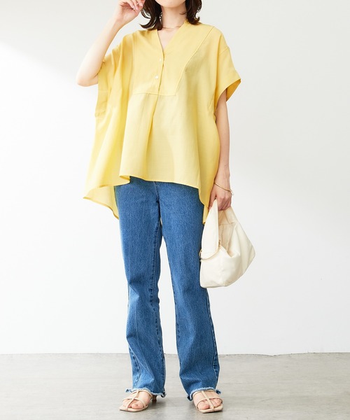 「COLLAGE GALLARDAGALANTE」 長袖ブラウス FREE イエロー レディース COLLAGE GALLARDAGALANTE｜ジップドロストブラウス | Rakuten