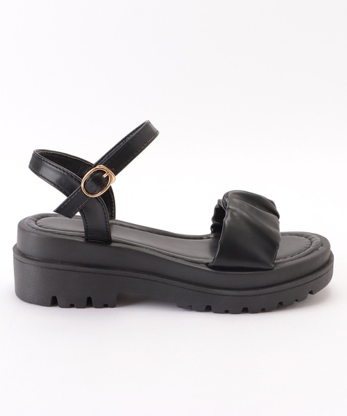 Lace Ladies（レースレディース）の「ギャザーベルト厚底サンダル（サンダル・レディース・ブラック/アイボリー・25/23.5/24.5/23/22.5/24）」の22枚目の写真