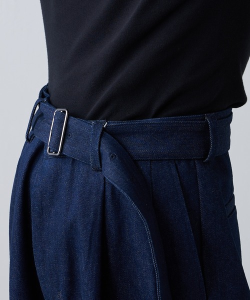 Lui's（ルイス）の「【Neucon / ニューコン】 ベルテッドデニムパンツ（デニムパンツ・メンズ・ネイビー/オフホワイト・1/2）」の12枚目の写真