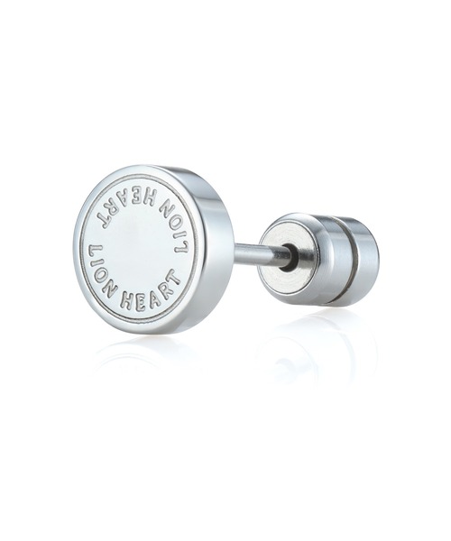 LION HEART（ライオンハート）の「【限定展開】“LH-1”サークルコインスタッズピアス/サージカルステンレス（金属アレルギー対応）【LION HEART / ライオンハート】（ピアス（片耳用）・メンズ・シルバー×ブラック/シルバー/シルバー×ブルー/シルバー系その他・ONE SIZE）」の2枚目の写真