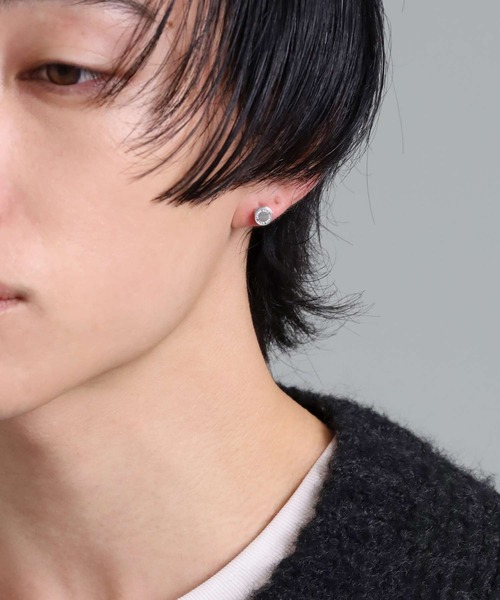 LION HEART（ライオンハート）の「【限定展開】“LH-1”サークルコインスタッズピアス/サージカルステンレス（金属アレルギー対応）【LION HEART / ライオンハート】（ピアス（片耳用）・メンズ・シルバー×ブラック/シルバー/シルバー×ブルー/シルバー系その他・ONE SIZE）」の10枚目の写真