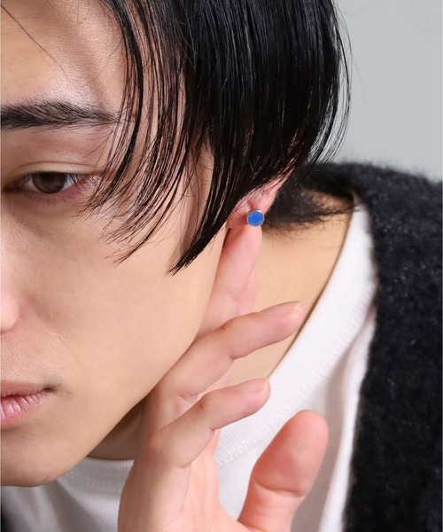 LION HEART（ライオンハート）の「【限定展開】“LH-1”サークルコインスタッズピアス/サージカルステンレス（金属アレルギー対応）【LION HEART / ライオンハート】（ピアス（片耳用）・メンズ・シルバー×ブラック/シルバー/シルバー×ブルー/シルバー系その他・ONE SIZE）」の17枚目の写真