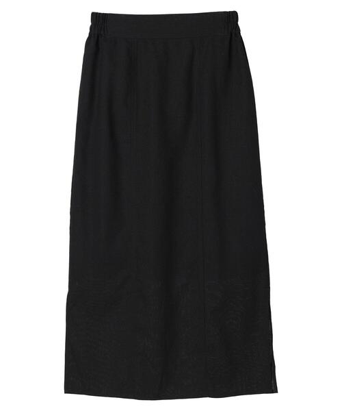 Green Parks(グリーンパークス)の「リネン入りサイドスリットスカート(スカート・レディース・ベージュ/ブルー/ブラック・FREE)」の4枚目の写真