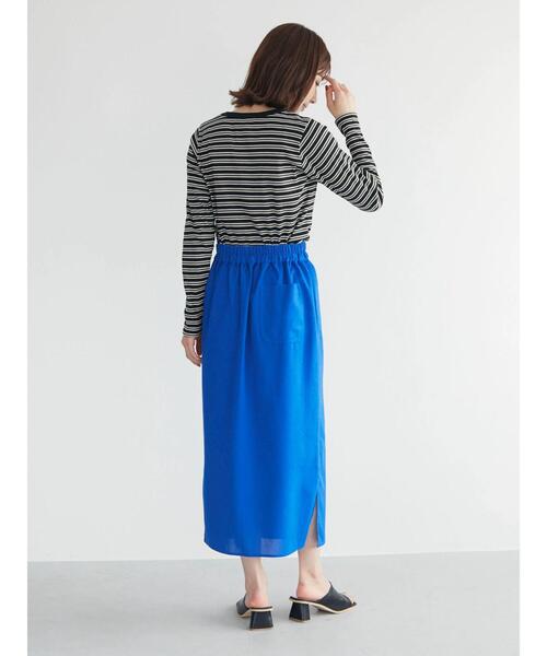 Green Parks(グリーンパークス)の「リネン入りサイドスリットスカート(スカート・レディース・ベージュ/ブルー/ブラック・FREE)」の15枚目の写真