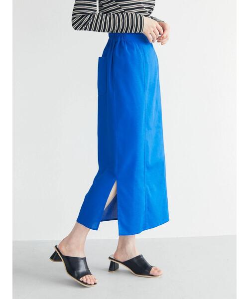 Green Parks(グリーンパークス)の「リネン入りサイドスリットスカート(スカート・レディース・ベージュ/ブルー/ブラック・FREE)」の16枚目の写真