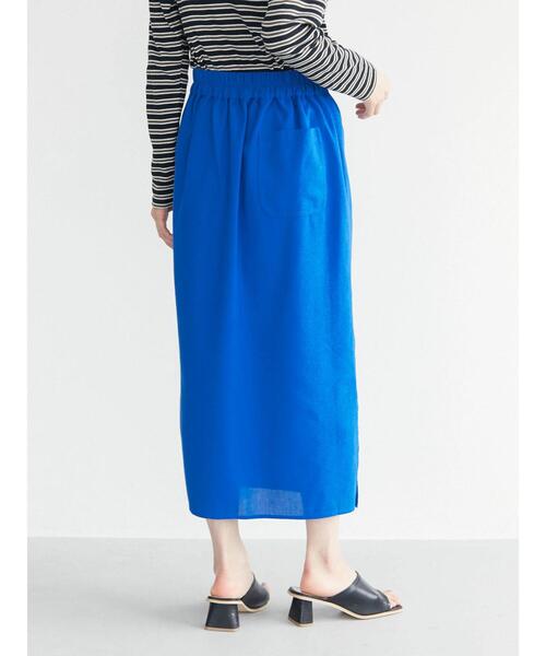 Green Parks(グリーンパークス)の「リネン入りサイドスリットスカート(スカート・レディース・ベージュ/ブルー/ブラック・FREE)」の17枚目の写真