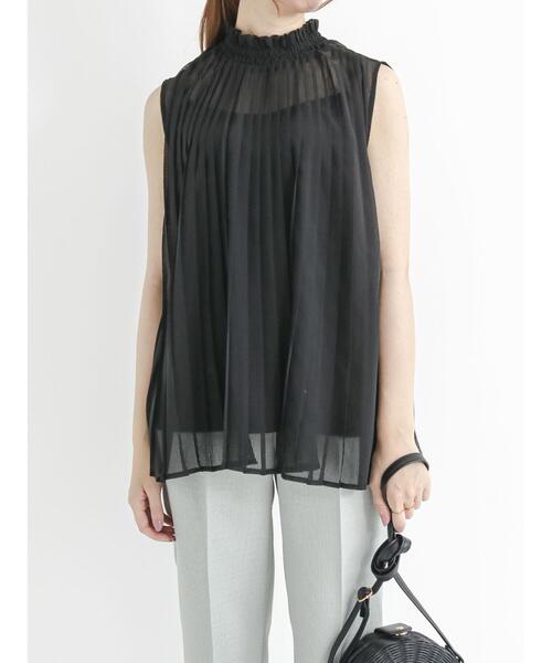 Te chichi（テチチ）の「スタンドフリルシアーストライプブラウス（シャツ/ブラウス・レディース・ブラック/オフホワイト/ブラウン・ﾌﾘ-）」の18枚目の写真