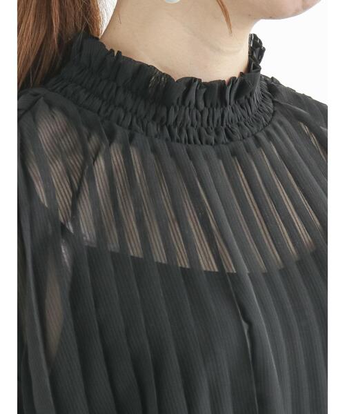 Te chichi（テチチ）の「スタンドフリルシアーストライプブラウス（シャツ/ブラウス・レディース・ブラック/オフホワイト/ブラウン・ﾌﾘ-）」の22枚目の写真