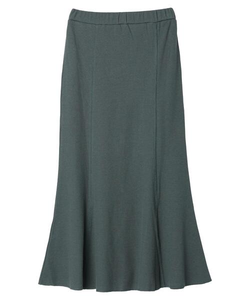 Green　Parks（グリーンパークス）の「ワッフルマーメイドスカート（スカート・レディース・ブラック/カーキ系1・FREE）」の12枚目の写真