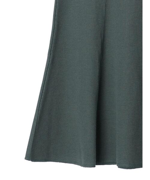 Green　Parks（グリーンパークス）の「ワッフルマーメイドスカート（スカート・レディース・ブラック/カーキ系1・FREE）」の14枚目の写真