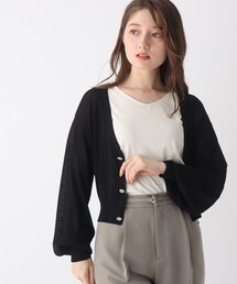 index | ビジューボタンVあきカーディガン【WEB限定サイズ】(カーディガン/ボレロ)