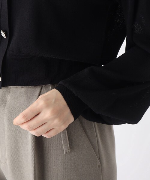 index(インデックス)の「◆ビジューボタンVあきカーディガン【WEB限定サイズ】(カーディガン/ボレロ・レディース・ブラック/ライトグレー/ピンク系・36/40/42/38)」の15枚目の写真