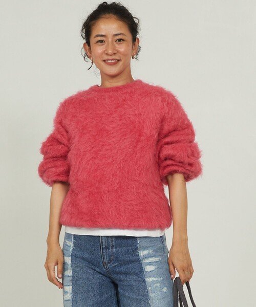 Freada（フリーダ）の「Freada/フリーダ シャギーニットプルオーバー（ニット/セーター・レディース・ピンク/オレンジ/グリーン・ﾌﾘ-）」の9枚目の写真