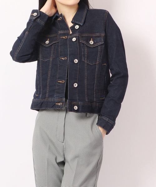 FUNALIVE(ファンアライブ)の「ONE GLASS JEANS ストレッチ ライトオンス デニム ジャケット Gジャン(デニムジャケット・レディース・ネイビー/サックスブルー/ブルー・M/L/S)」の10枚目の写真