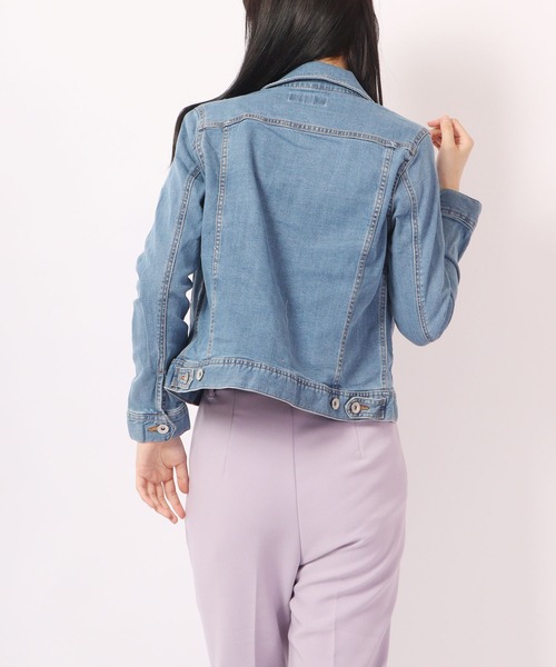 FUNALIVE(ファンアライブ)の「ONE GLASS JEANS ストレッチ ライトオンス デニム ジャケット Gジャン(デニムジャケット・レディース・ネイビー/サックスブルー/ブルー・M/L/S)」の16枚目の写真