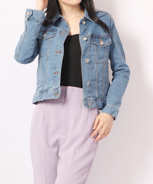 FUNALIVE(ファンアライブ)の「ONE GLASS JEANS ストレッチ ライトオンス デニム ジャケット Gジャン(デニムジャケット・レディース・ネイビー/サックスブルー/ブルー・M/L/S)」の14枚目の写真