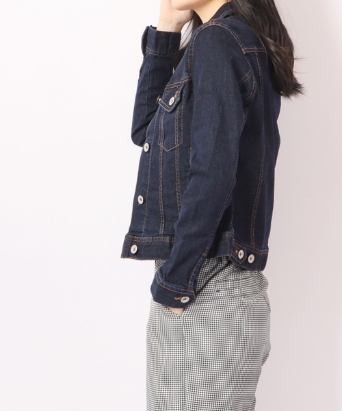 FUNALIVE(ファンアライブ)の「ONE GLASS JEANS ストレッチ ライトオンス デニム ジャケット Gジャン(デニムジャケット・レディース・ネイビー/サックスブルー/ブルー・M/L/S)」の11枚目の写真