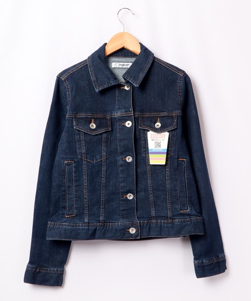 FUNALIVE(ファンアライブ)の「ONE GLASS JEANS ストレッチ ライトオンス デニム ジャケット Gジャン(デニムジャケット・レディース・ネイビー/サックスブルー/ブルー・M/L/S)」の8枚目の写真