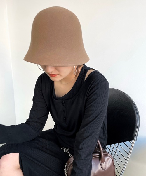 WHO'S WHO gallery（フーズフーギャラリー）の「ウールハット（ハット・レディース・ベージュ/オレンジ/ブラック/ブラウン・FREE）」の7枚目の写真