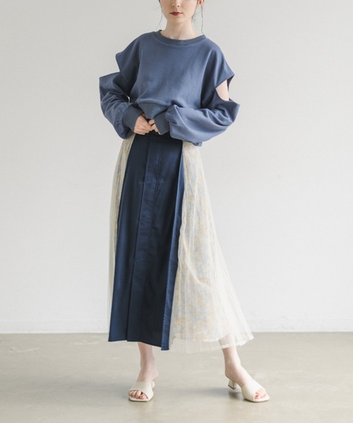 idem（イデム）の「【ZOZOTOWN限定】sheer layered cut sweat/レイヤードカットオフスウェット（スウェット・レディース・アイボリー/ブルー/パープル・FREE）」の22枚目の写真