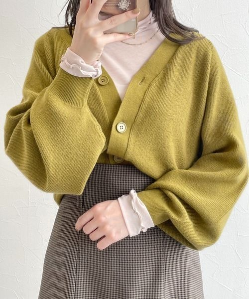 mysty woman（ミスティウーマン）の「【WEB限定】プチプラカラフルカーディガン  166509（カーディガン/ボレロ・レディース・ブラック/レッド/ピンク/グリーン/ブルー/ピンクベージュ/ライトオリーブ・FREE）」の17枚目の写真