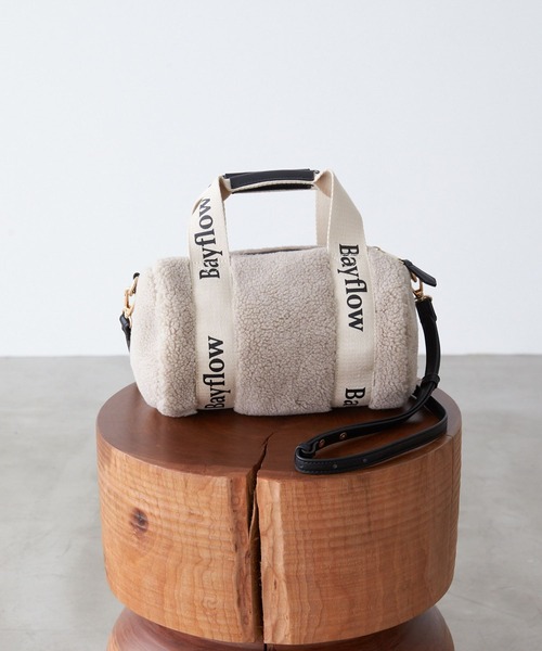 BAYFLOW（ベイフロー）の「ロゴテープボアドラム（ショルダーバッグ・レディース・ベージュ/アイボリー・FREE）」の7枚目の写真