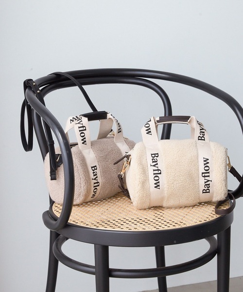 BAYFLOW（ベイフロー）の「ロゴテープボアドラム（ショルダーバッグ・レディース・ベージュ/アイボリー・FREE）」の8枚目の写真