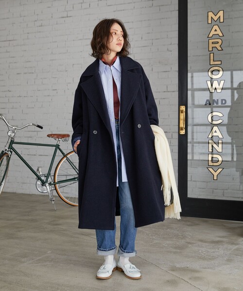 FREAK'S STORE（フリークスストア）の「【WEB限定】MACOBER×FREAK'S STORE/マコバー　ウールロングピーコート（ピーコート・レディース・ブラック/ベージュ/ネイビー/オリーブ・ﾌﾘ-）」の10枚目の写真