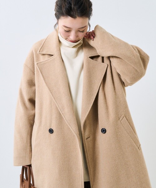 FREAK'S STORE（フリークスストア）の「【WEB限定】MACOBER×FREAK'S STORE/マコバー　ウールロングピーコート（ピーコート・レディース・ブラック/ベージュ/ネイビー/オリーブ・ﾌﾘ-）」の3枚目の写真