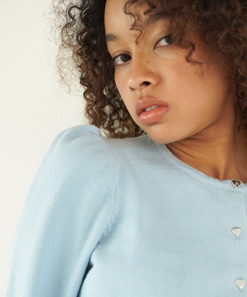 ショート丈 ハート釦カーディガン TINA：JOJUN（カーディガン/ボレロ）｜TINA：JOJUN（ティーナジョジュン）