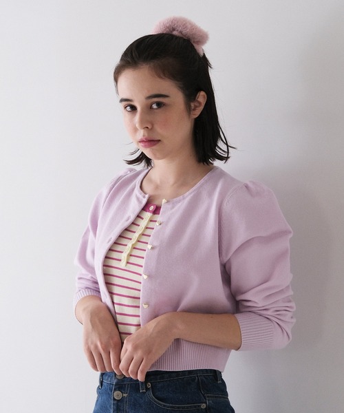 ショート丈 ハート釦カーディガン TINA：JOJUN（カーディガン/ボレロ）｜TINA：JOJUN（ティーナジョジュン）