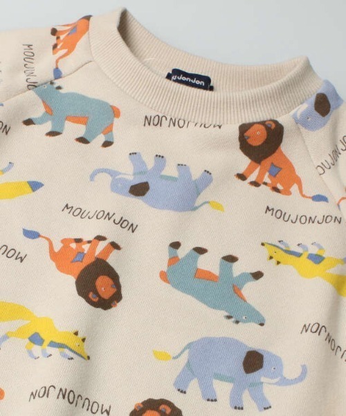 Moujonjon（ムージョンジョン）の「柄込総柄裏毛トレーナー（スウェット・キッズ・モスグリーン/オートミール・110/120/100/80/90）」の8枚目の写真