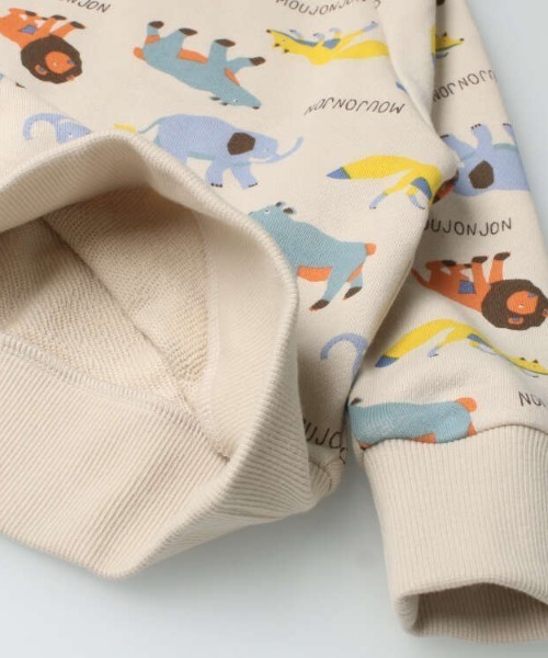 Moujonjon（ムージョンジョン）の「柄込総柄裏毛トレーナー（スウェット・キッズ・モスグリーン/オートミール・110/120/100/80/90）」の6枚目の写真