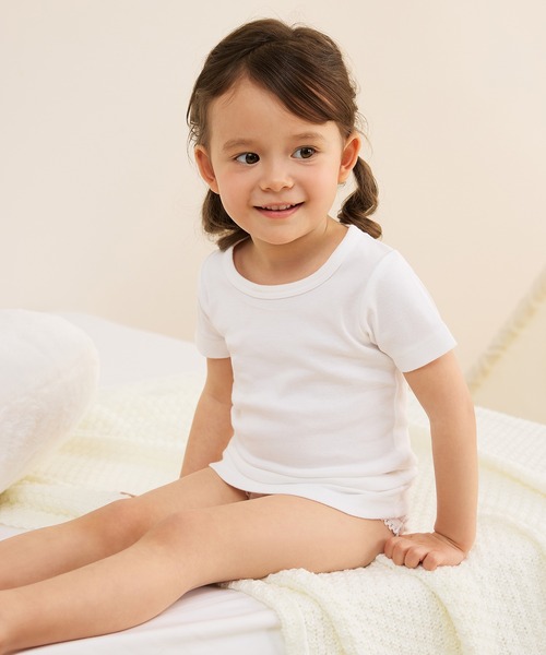 combimini（コンビミニ）の「半袖Ｔシャツ２枚組（Tシャツ/カットソー・キッズ・オフホワイト/キナリ/ホワイト・130/120/110/100/90/80/140）」の5枚目の写真