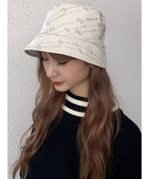 GYDA（ジェイダ）の「GYDA MONOGRAM PATTERNバケットハット（ハット・レディース・アイボリー/ブラック・FREE）」の4枚目の写真